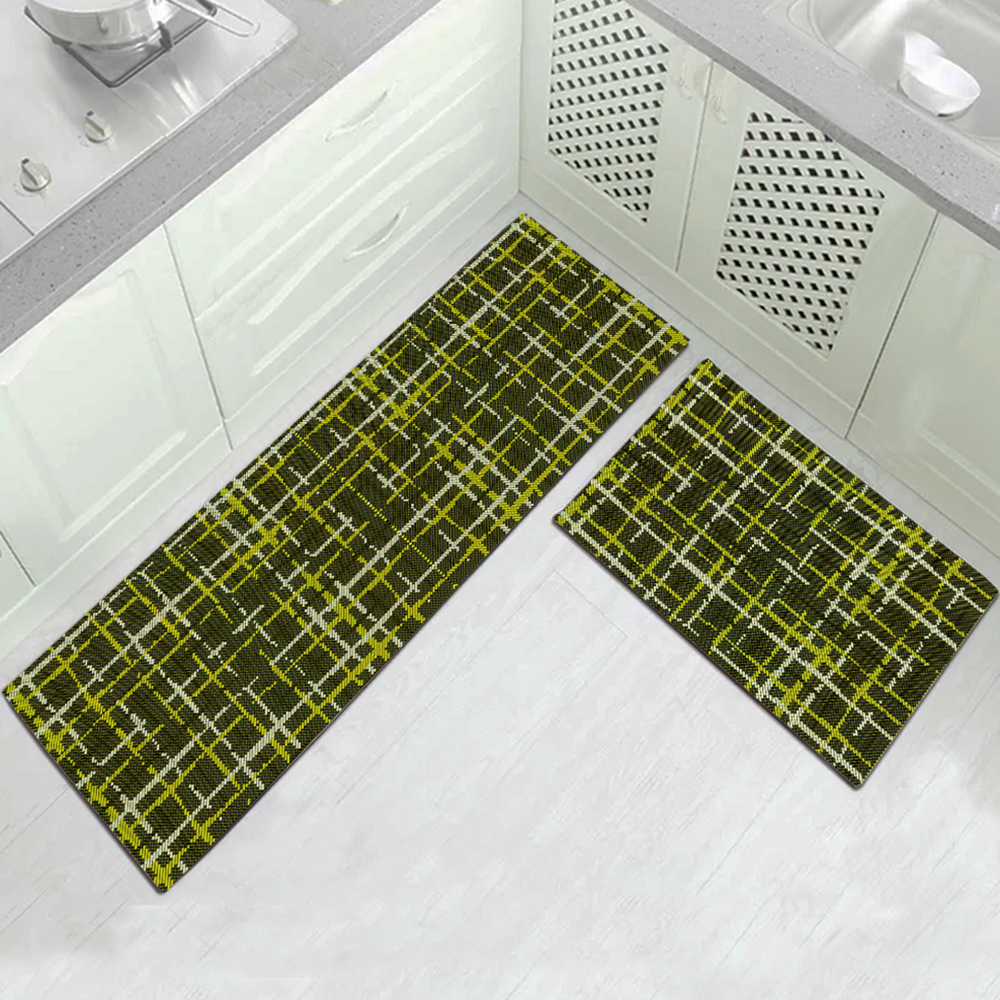Green Strip Kitchen Bedroom Bedside Blanket Super Soft Carpet Machine Washable