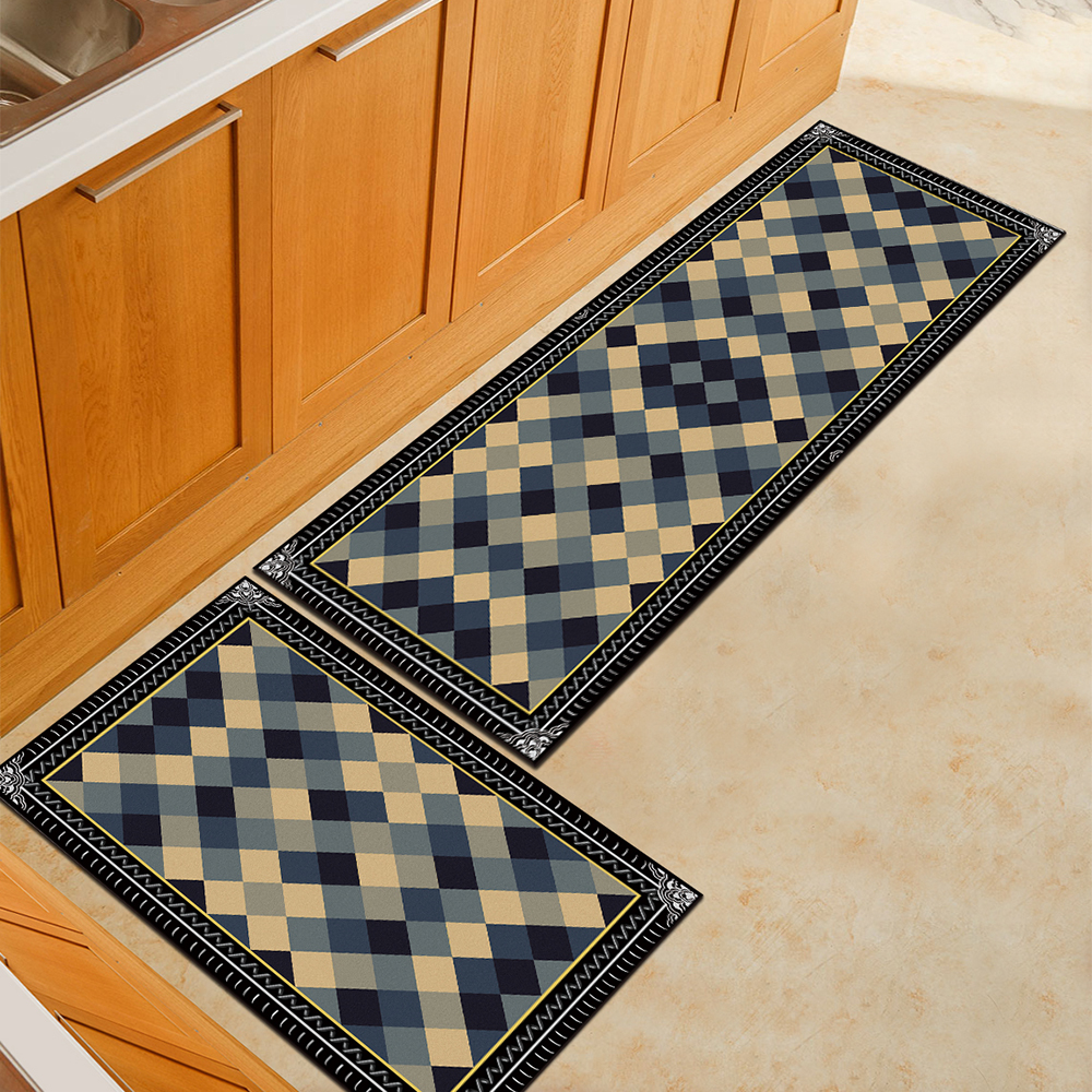 Blue Triangle Bedroom Kitchen Bedside Blanket Ultra Soft Carpet