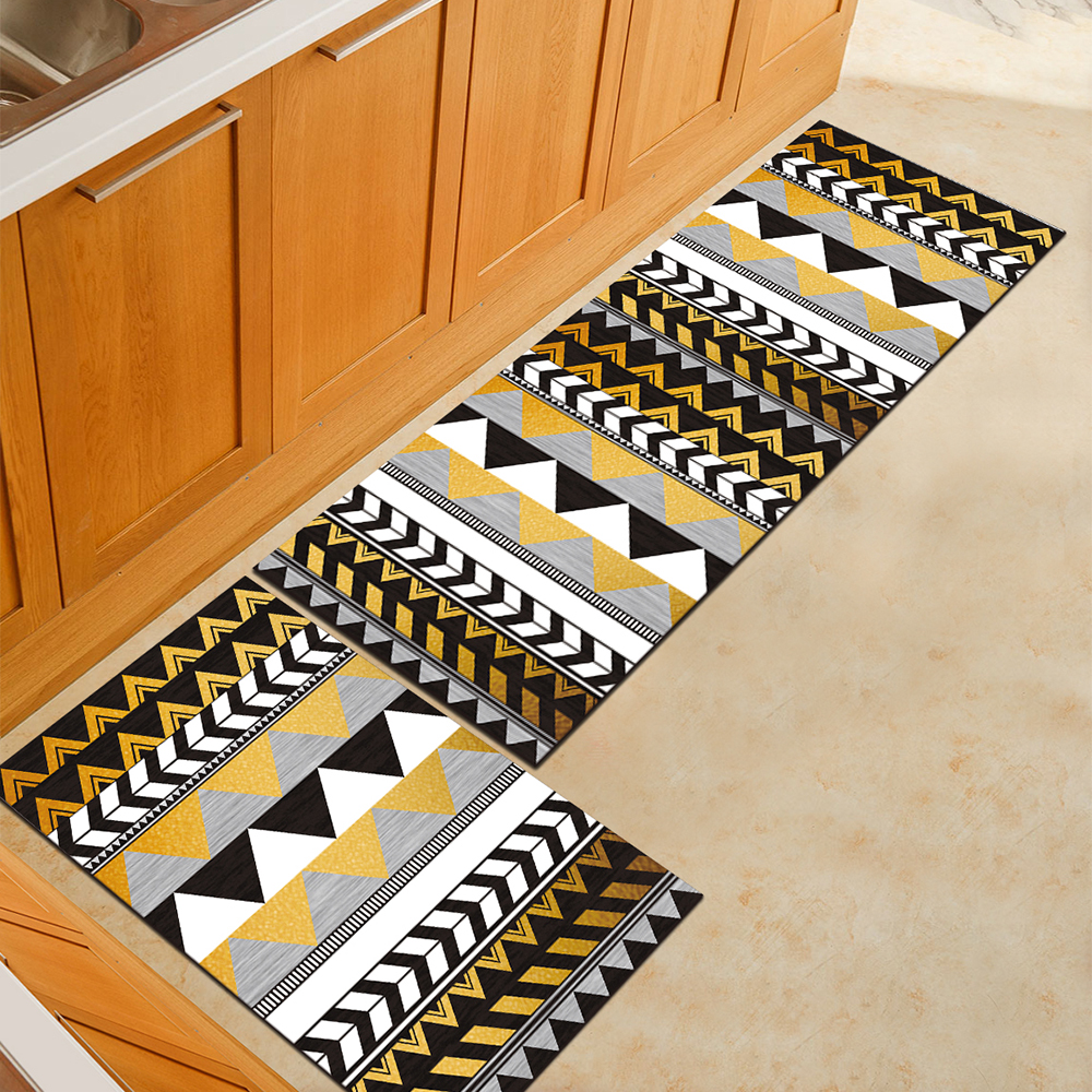 Triangle Pattern Patchwork Kitchen Bedroom Super Soft Carpet Machine Washable