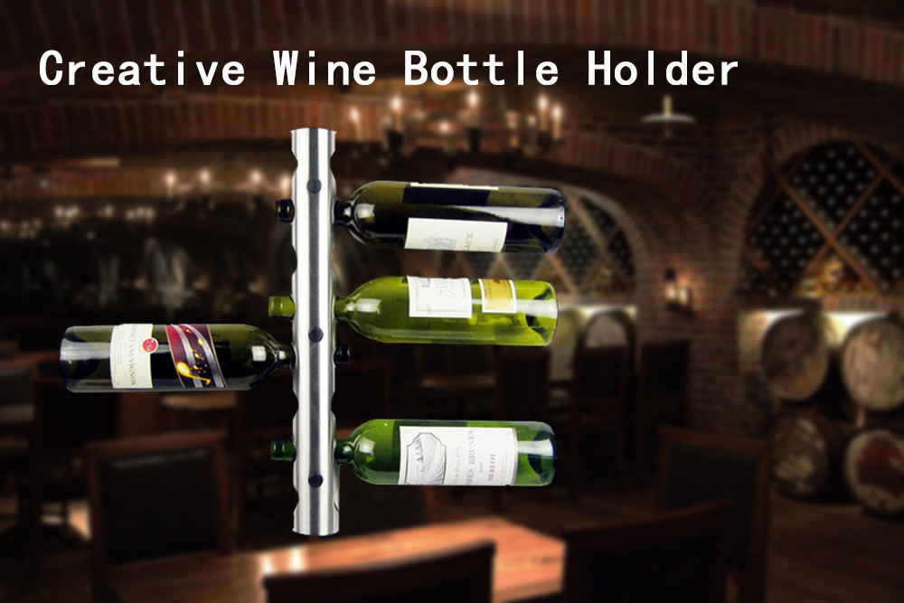 Creative Wine Rack Holder 8 Holes Home Bar Wall Vertical Wine Bottle Stand