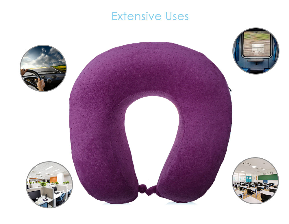 U Shaped Slow Rebound Memory Foam Travel Neck Pillow for Cervical Vertebrae Care
