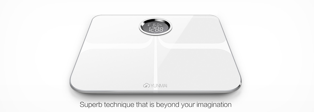 YUNMAI M1301 App Control Bluetooth Smart Body Fat Electronic Scale ITO Tempered Glass Surface