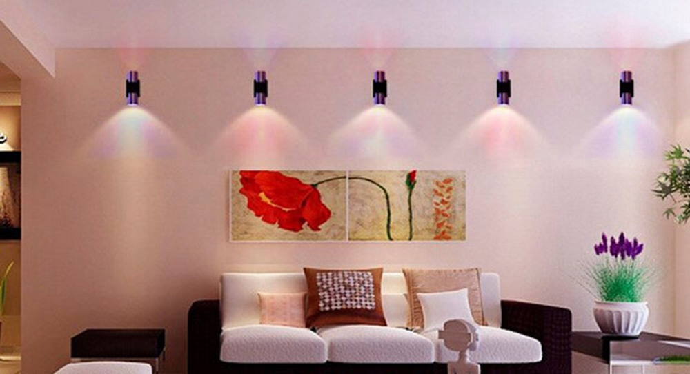 Modern 2W LED Aluminum Wall Lamp Creative Hallway Bedside Aisle Corridor Background Lighting