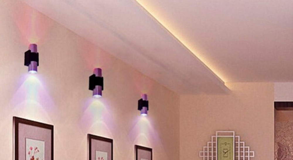 Modern 2W LED Aluminum Wall Lamp Creative Hallway Bedside Aisle Corridor Background Lighting