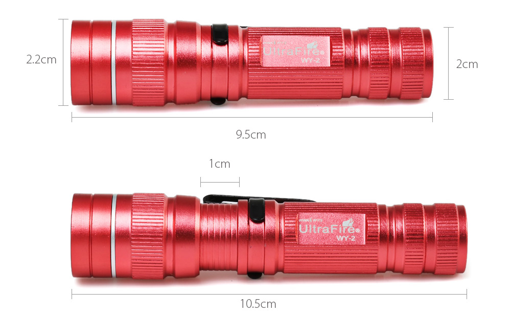 Ultrafire WY - 3 Cree XPE R2 389Lm Zooming Handy LED Flashlight