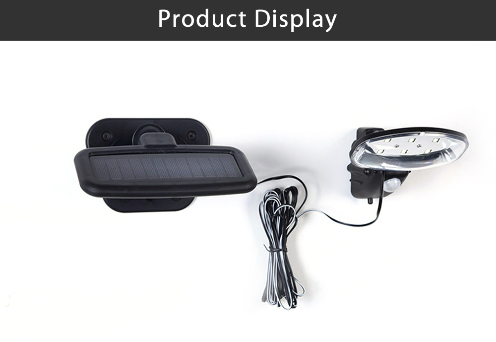 Outdoor 6-LED Solar Energy Wall Light Waterproof PIR Motion Sensor Lamp
