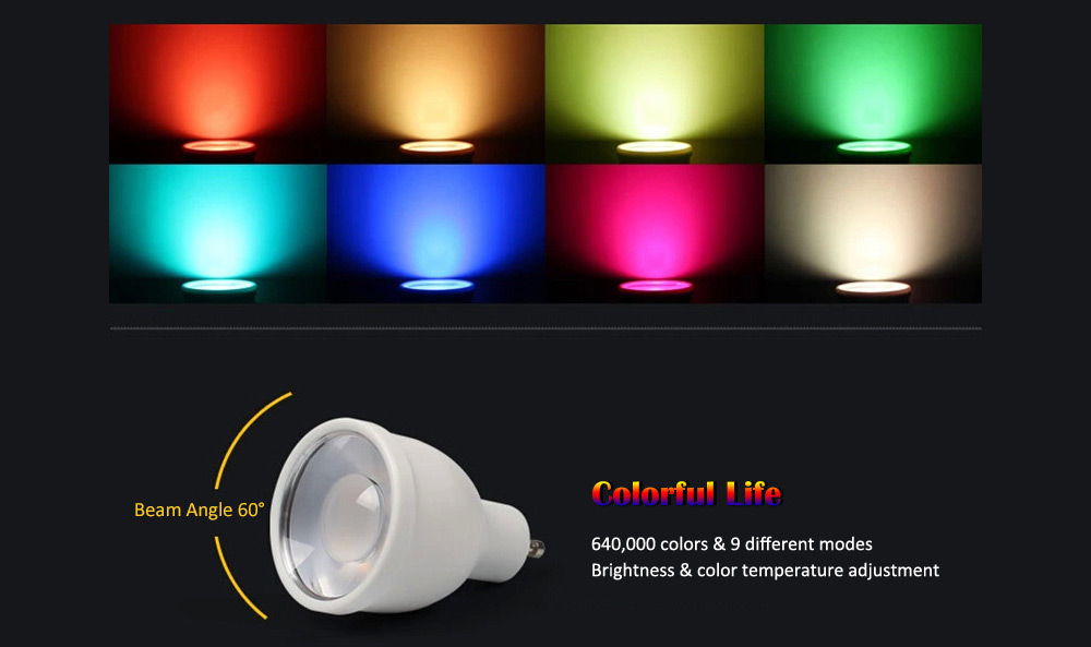 MiLight WiFi LED Spot Bulb 64 Hundred Thousand Colors Ambient Light