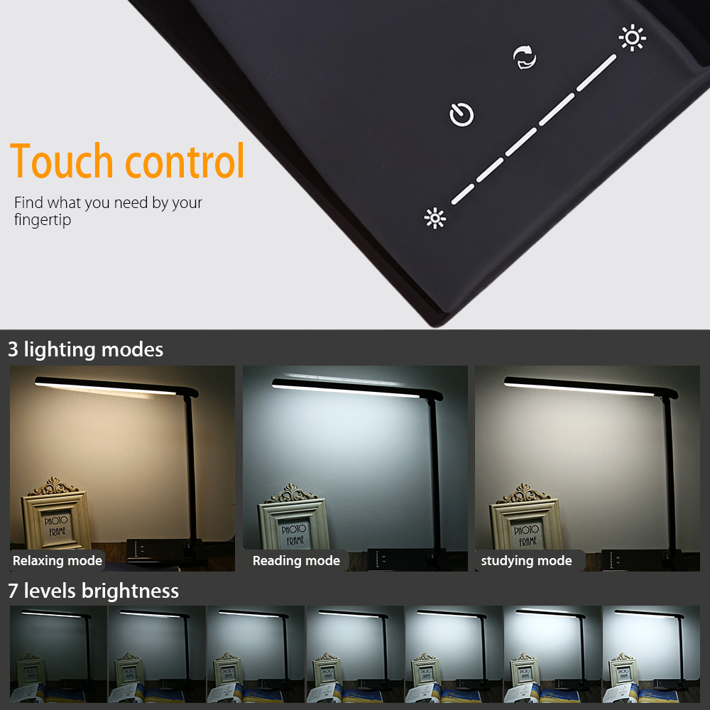 Dimmable LED Desk Table Lamp Touch Switch Light