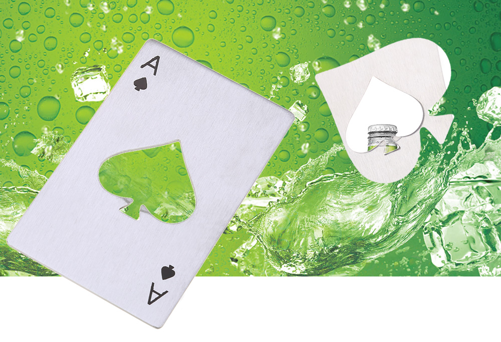 Creative Spades Ace Shape Bottle Opener Stainless Steel Poker Card Elegant Gift
