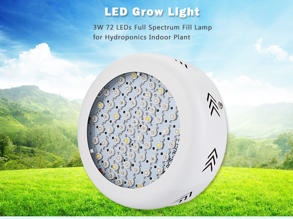 AC 85 - 265V 55W Epistar LED Grow Light Full Spectrum Fill Lamp for Hydroponics Indoor Plant with 72 LEDs