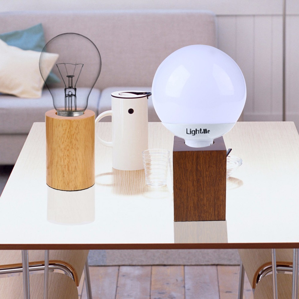 E27 Modern Minimalist Wood Table Lamp Holder