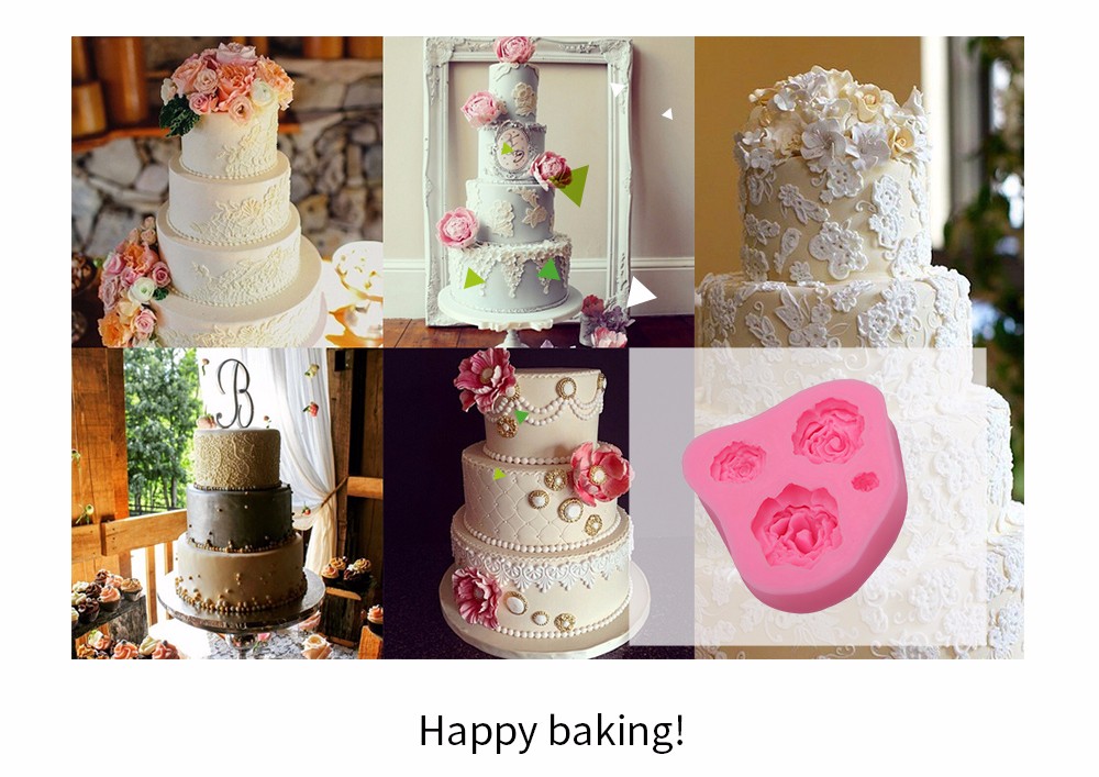 Rose Pattern Cake Fondant Baking Tool Dessert Decorating Mold