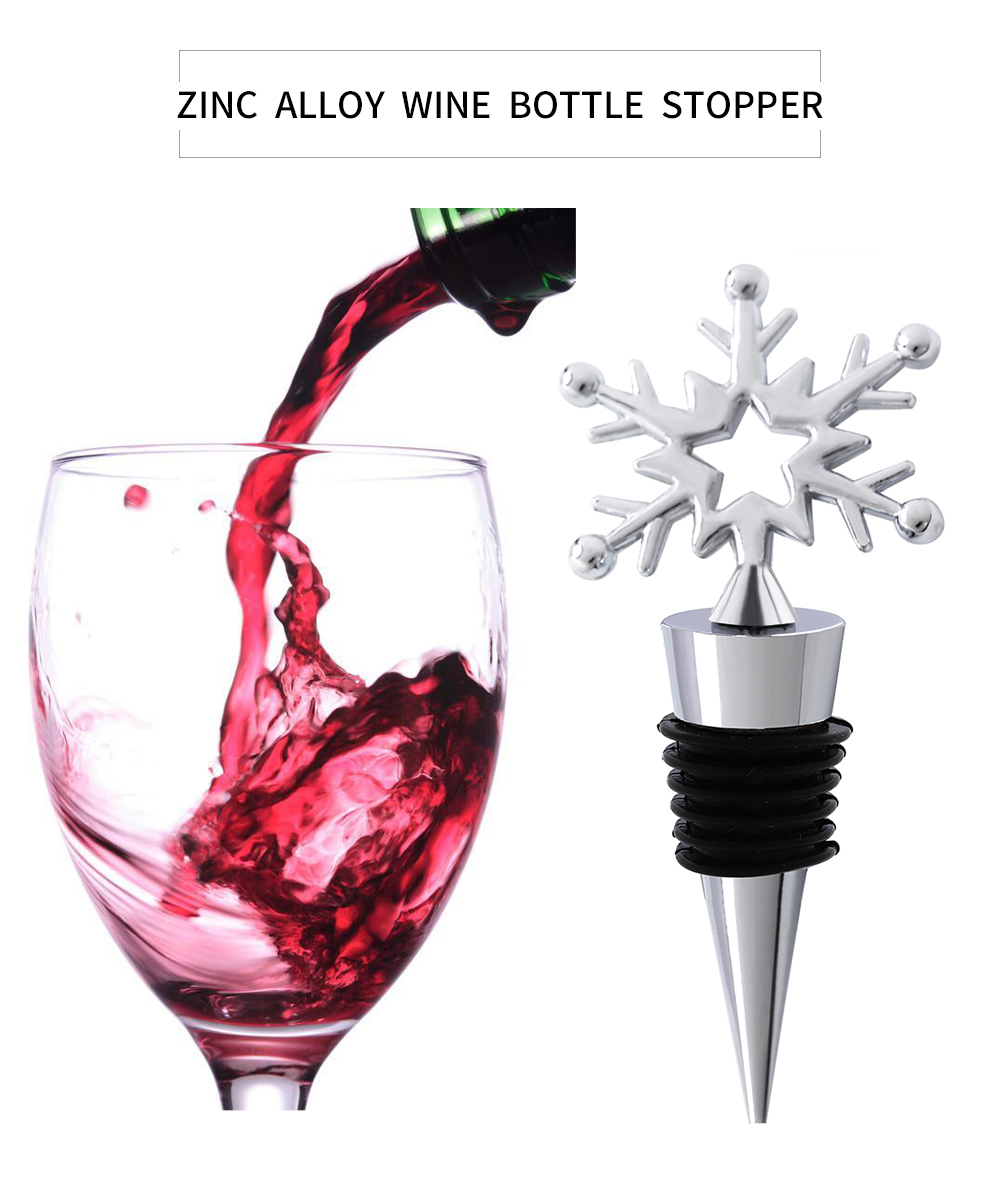Zinc Alloy Snow Shaped Wine Bottle Stopper