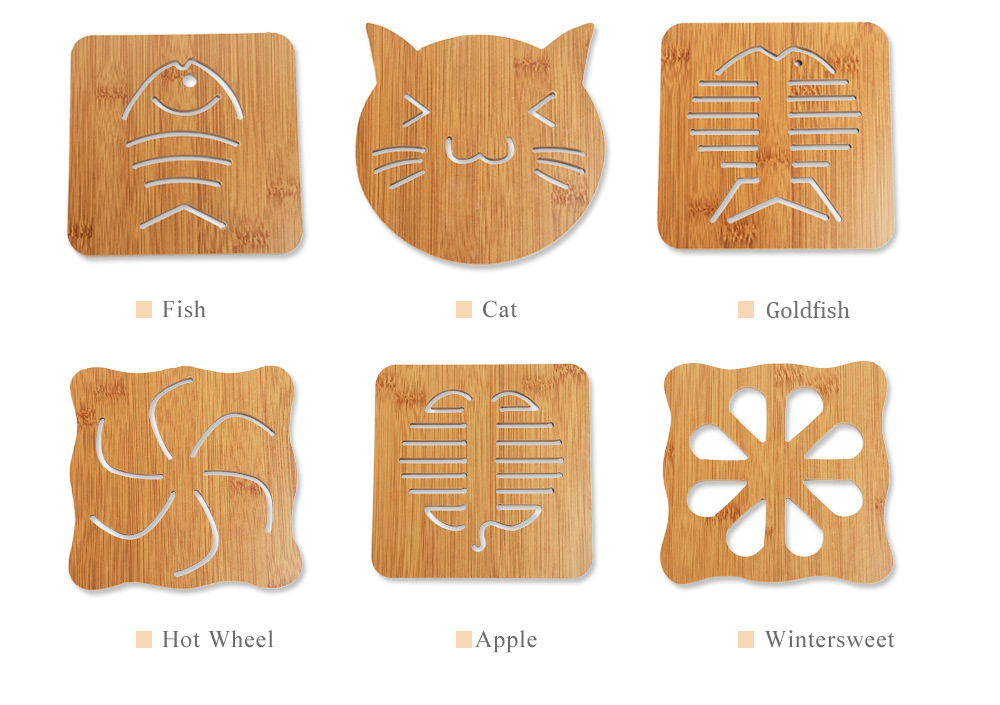 Lovely Hollow Wooden Carved Coaster Heat-insulated Cup Mat Tableware