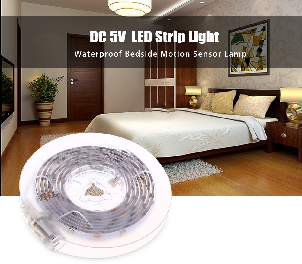 DC 5V 2.5W 200LM 1.5M LED Strip Light Waterproof Bedside Motion Sensor Lamp with 45 LEDs