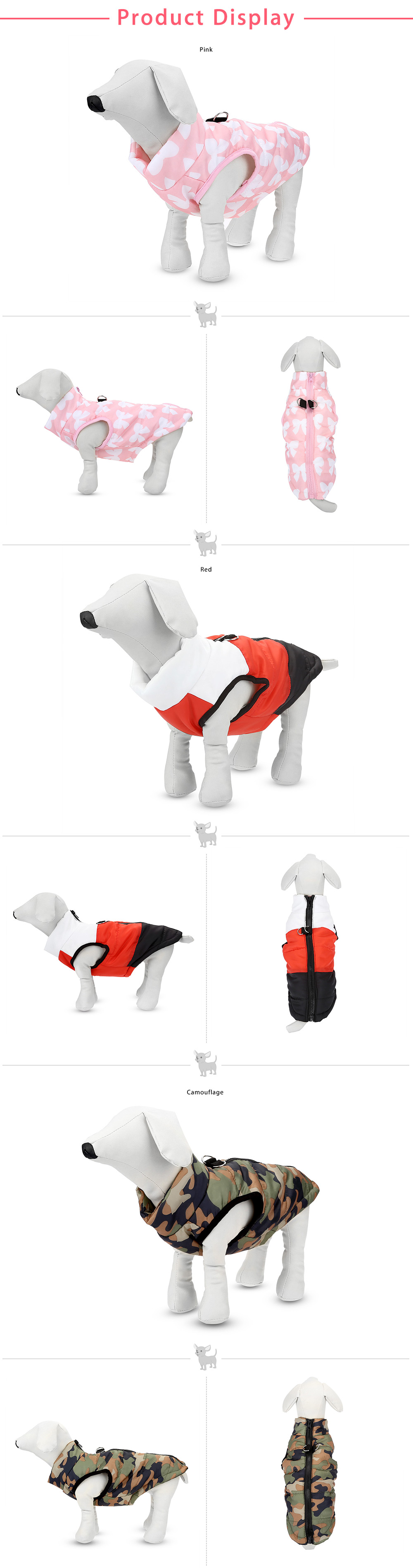 Pet Dog Winter Warm Clothes Teddy Hoodie Coat Cotton-padded Jacket Costume