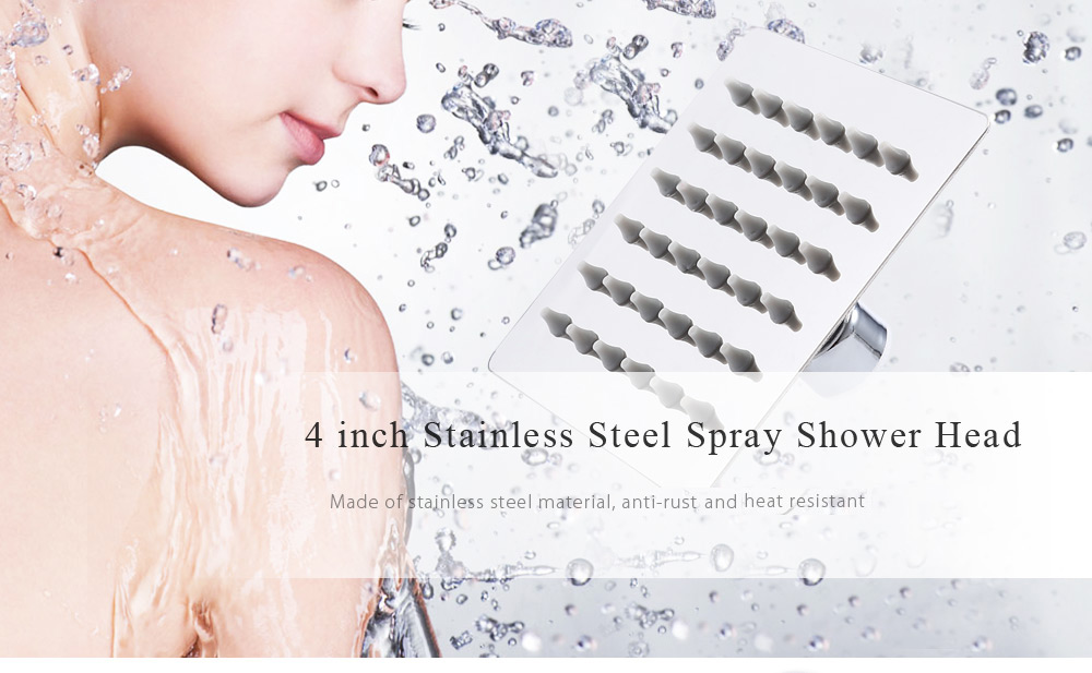 4 inch Square Stainless Steel Spray Bathroom Shower Head
