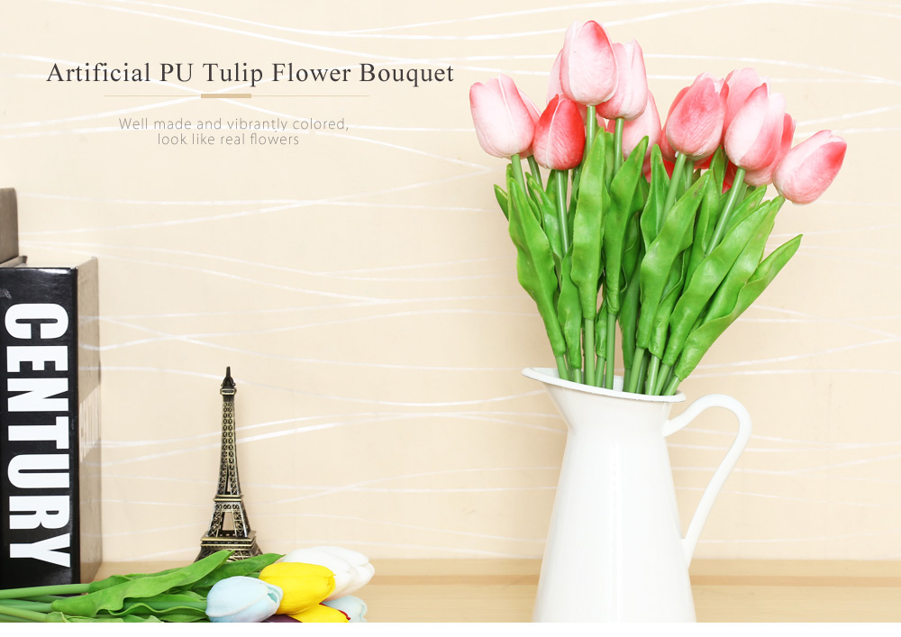 20pcs Artificial PU Tulip Flower Bouquet Home Office Party Wedding Decoration