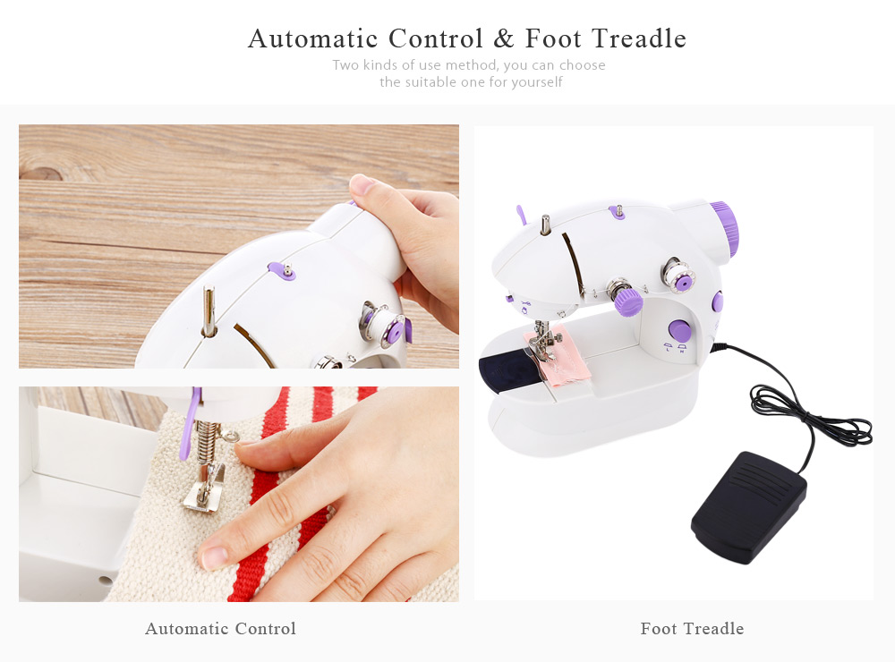 202 Mini Automatic Thread Sewing Machine Double Speed Control Button