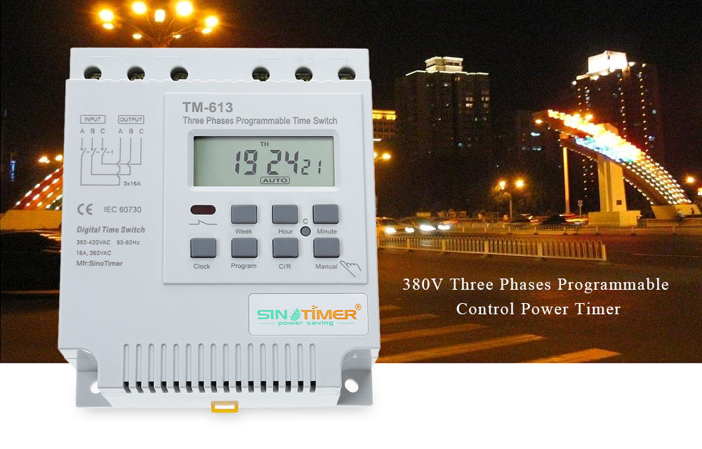 TM613 380V LCD Digital Multipurpose Three Phases Programmable Control Power Timer Switch