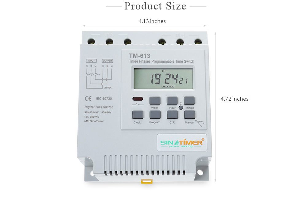 TM613 380V LCD Digital Multipurpose Three Phases Programmable Control Power Timer Switch