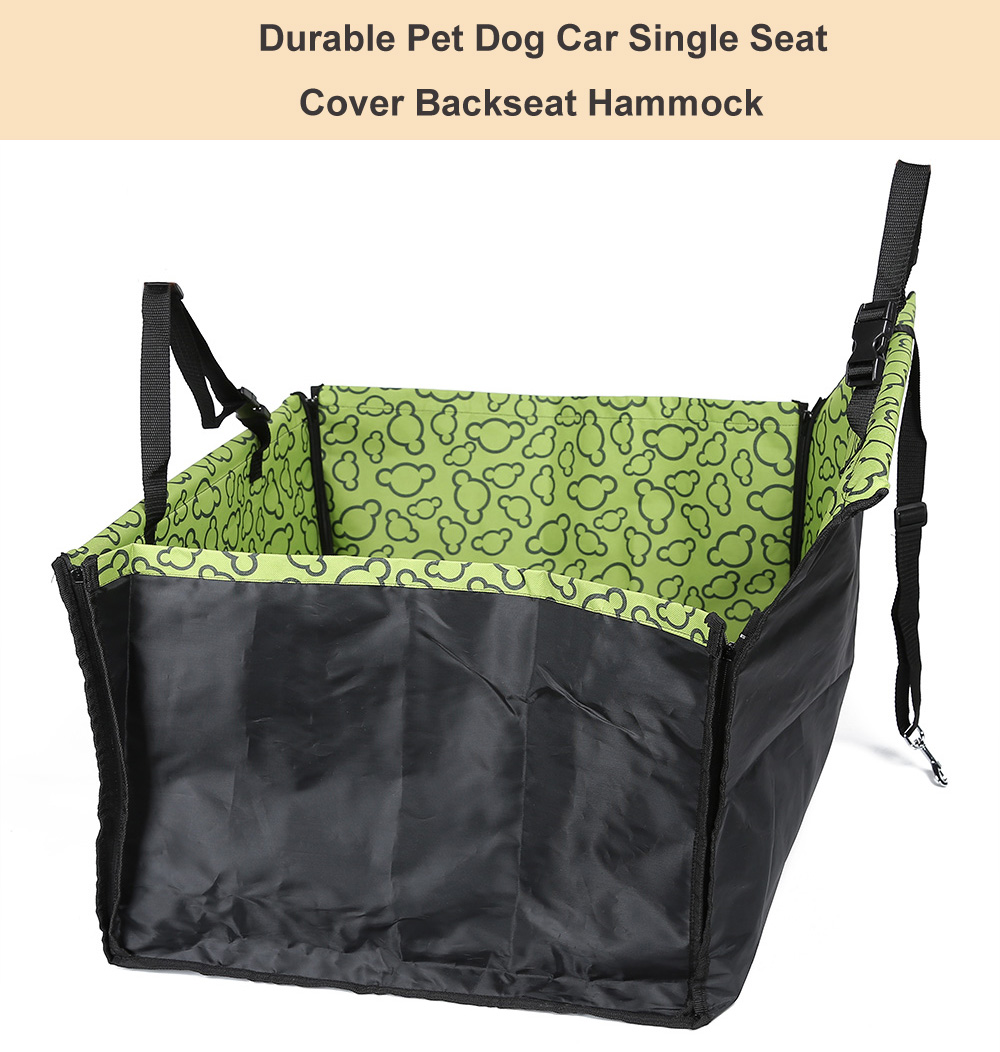 Waterproof Pet Dog Car Mat Single Seat Cover Backseat Hammock Zipper Design