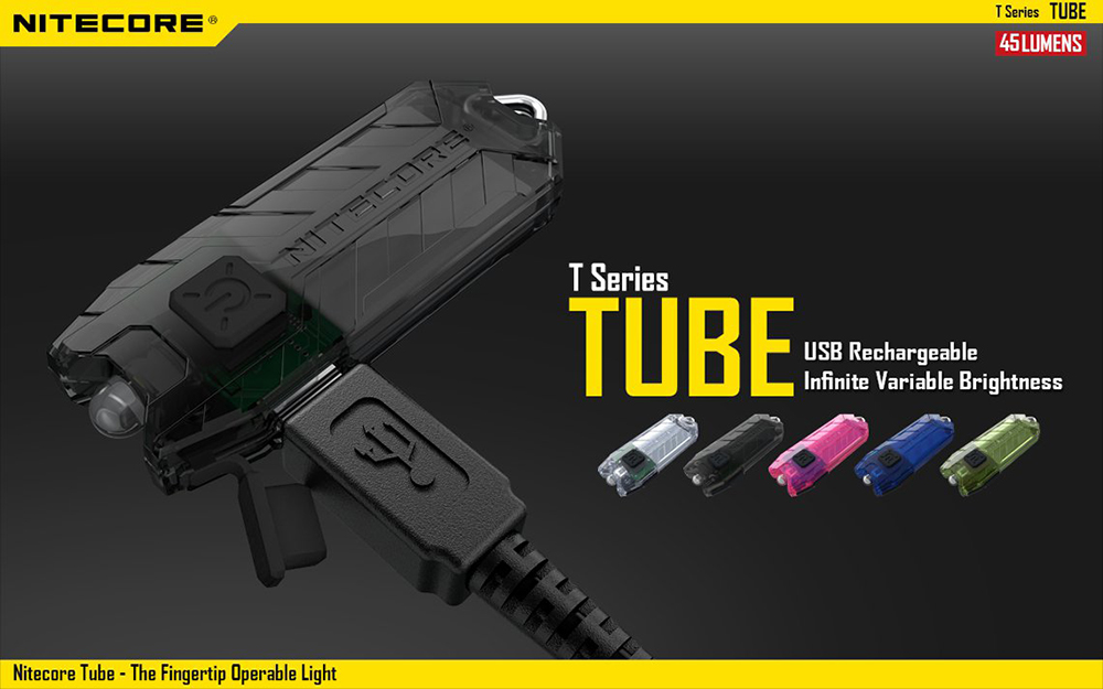 Nitecore TUBE 45Lm 2 Modes USB Rechargeable LED Keychain Light Flashlight