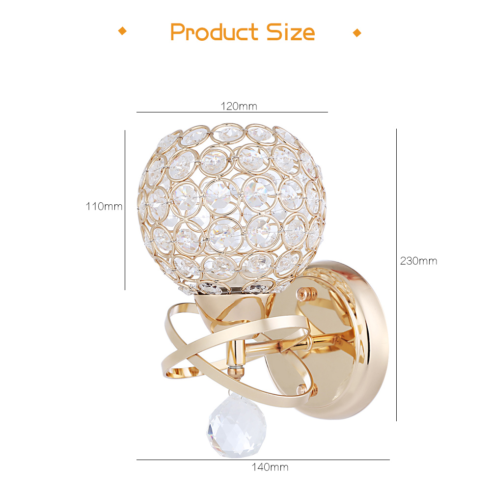 Modern Style Bedside E27 LED Crystal Wall Lights Bedroom Stair Lamp