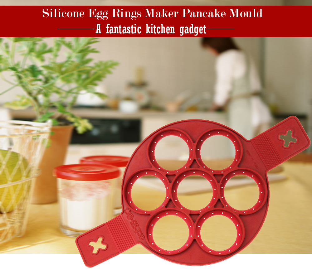 Doinb Fantastic Silicone Nonstick Egg Rings Maker Pancake Cooking Mould Kitchen Gadget
