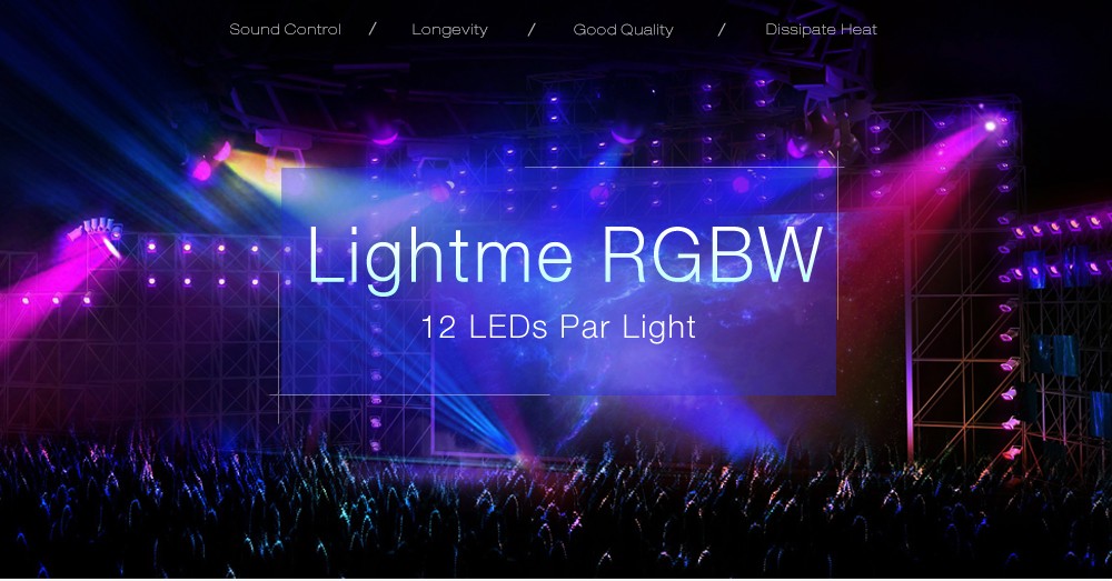 Lightme RGBW 12 LEDs Digital Display Par Light Stage Lamp with Remote Controller