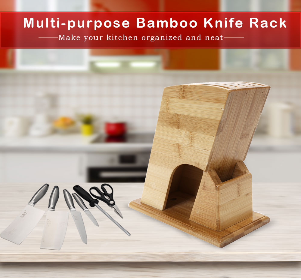 CYYC Multi-purpose Bamboo Tool Holder Knife Rack Kitchenware