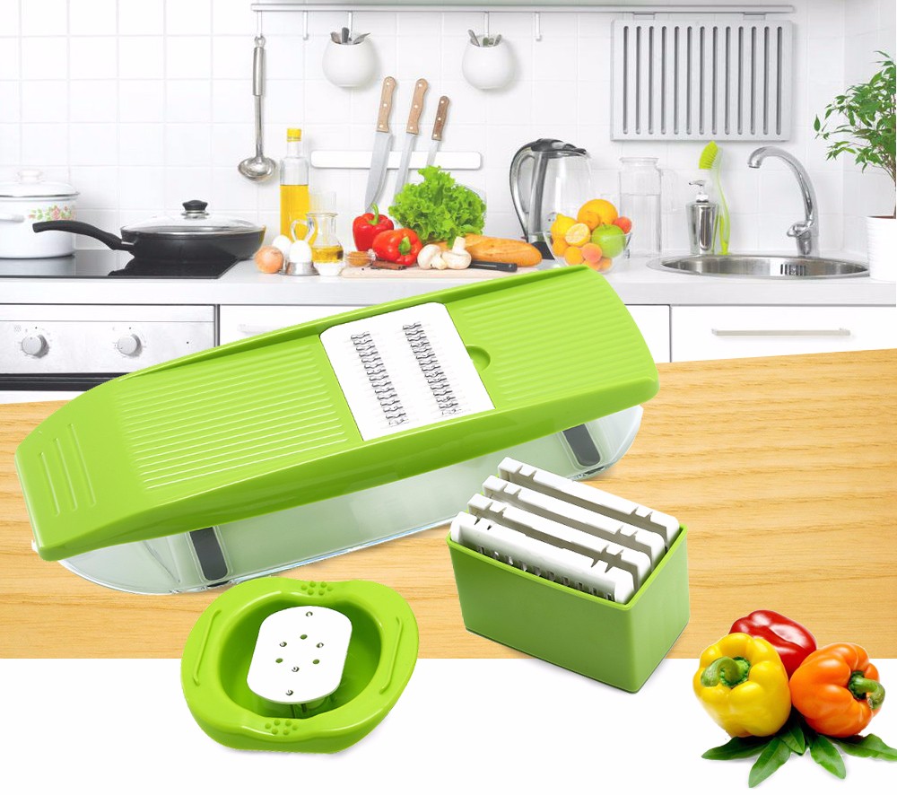 Multifunctional Vegetable Fruit Slicer Set Potato Shredder with Storage Container Kitchen Accessories