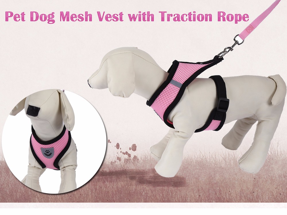 Kimpets Pet Harness Soft Mesh Dog Cat Collar Leash Strap Vest