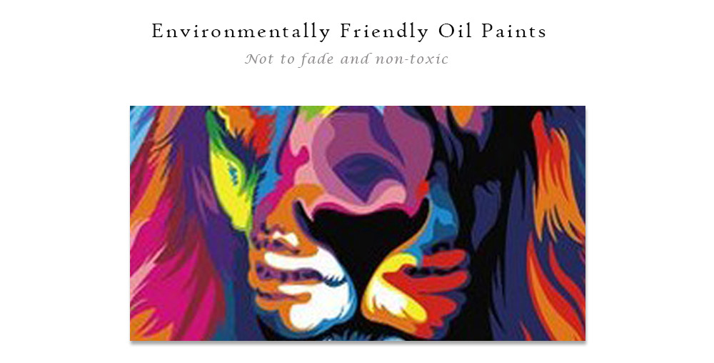 Chromatic Lion DIY Digital Oil Hand Painting Wall Decoration