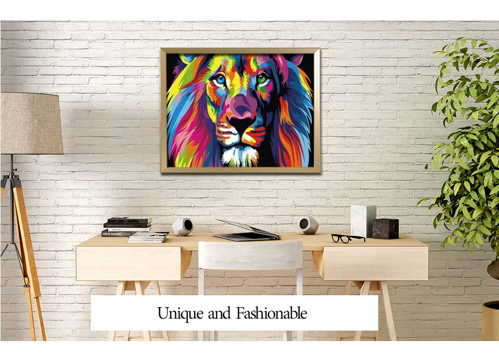 Chromatic Lion DIY Digital Oil Hand Painting Wall Decoration