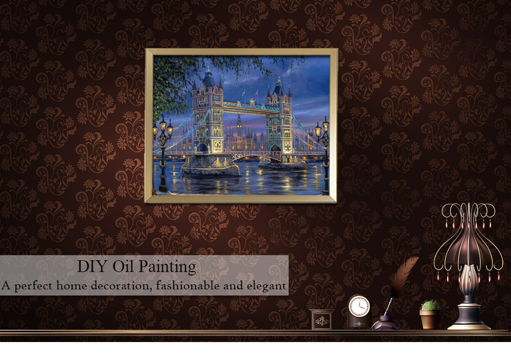 Bridge Architecture DIY Digital Oil Hand Painting Wall Decoration