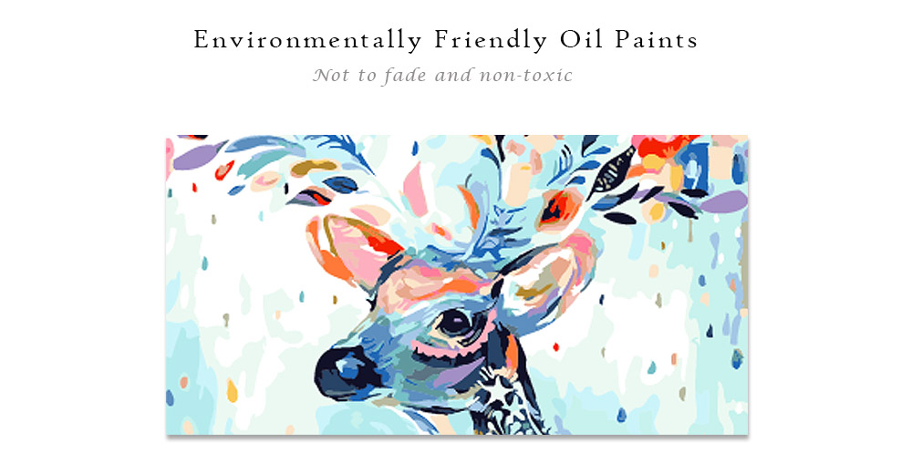 Color Deer DIY Digital Oil Hand Painting Wall Decoration