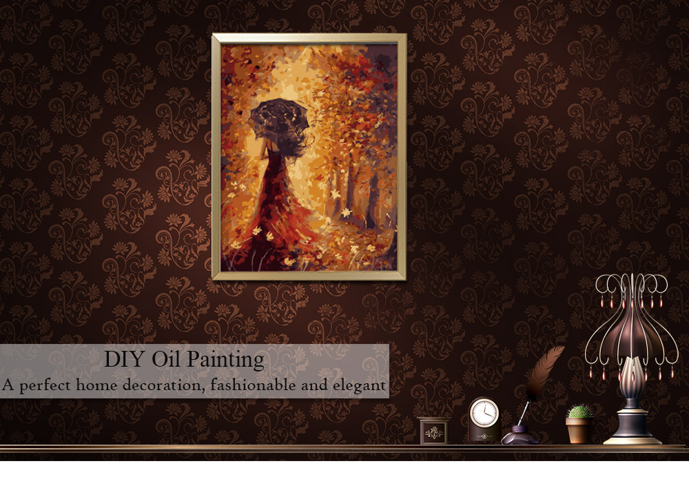 Girl with Umbrella DIY Digital Oil Hand Painting Wall Decoration