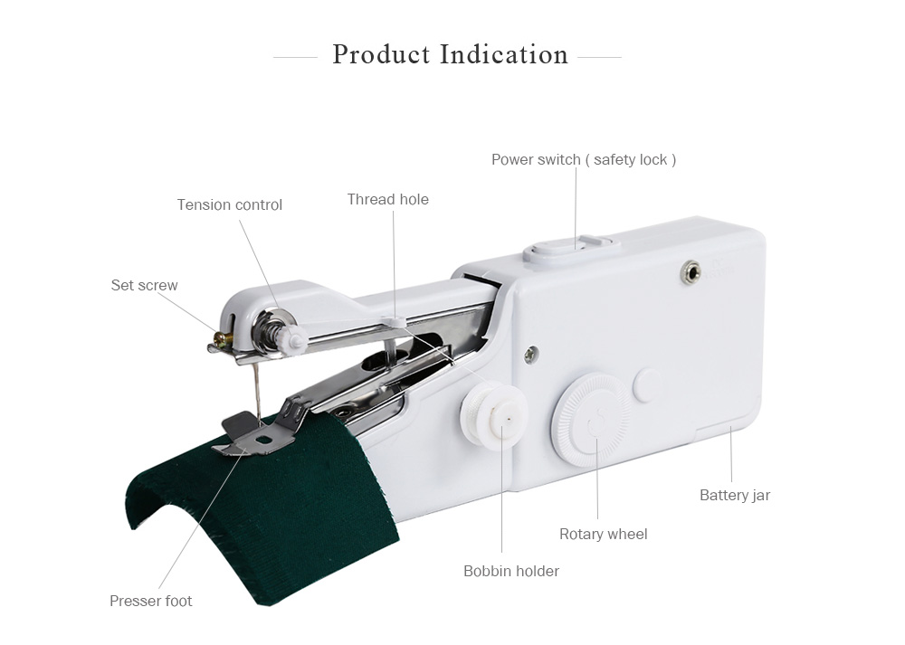 Portable Mini Handheld Sewing Machine Cordless Clothes Quick Stitch Tool