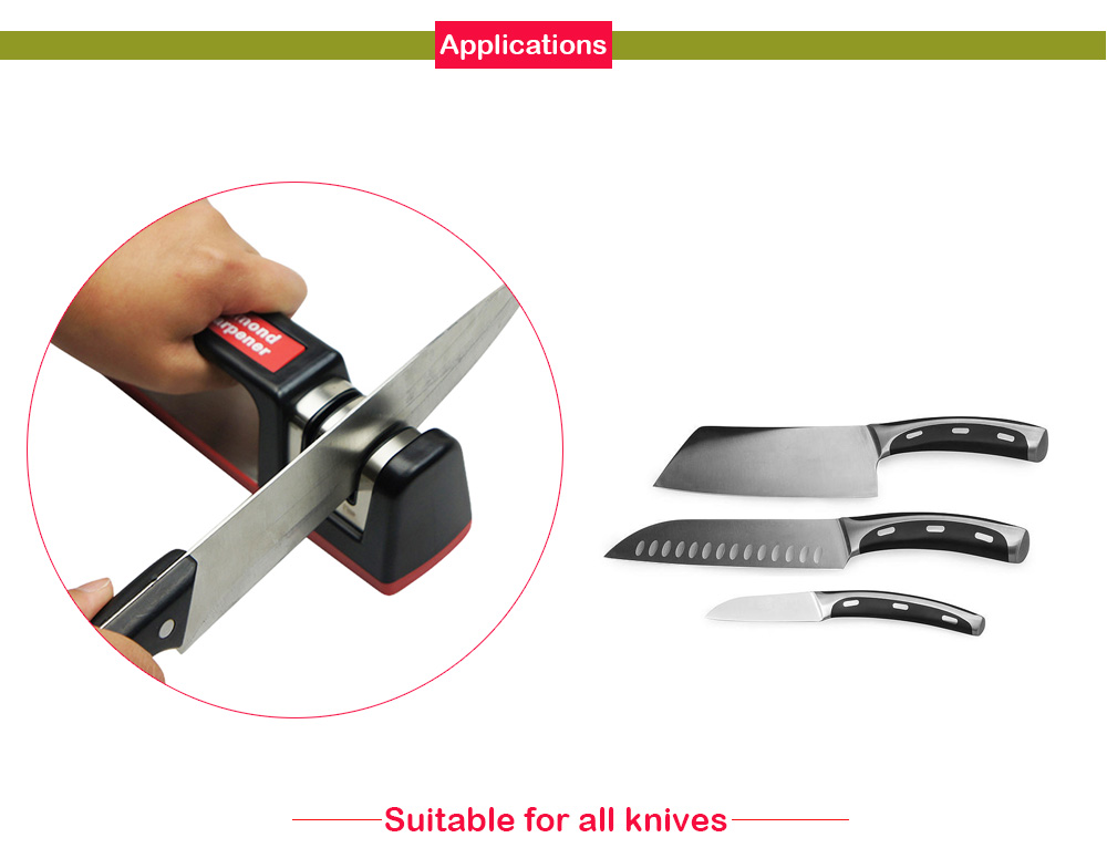DMD Two-stage Diamond Tungsten Steel Ceramic Kitchen Knife Sharpener