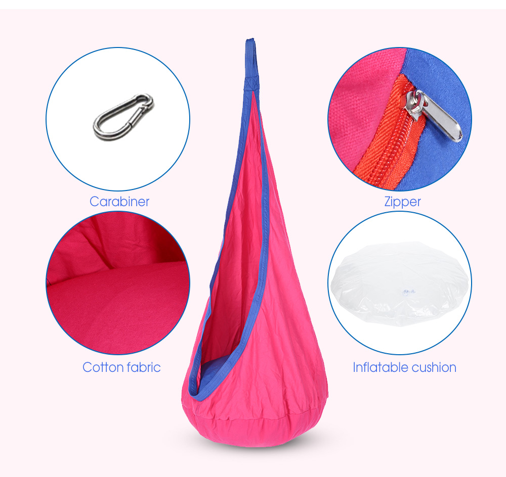 Children Cotton Hammock Baby Pod Swing Chair Kid Hanging Seat with Inflatable Cushion