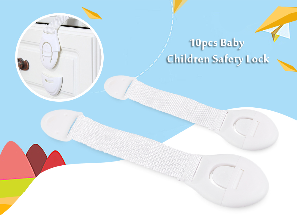 10pcs Multi-functional Lengthening Drawer Lock for Baby Children Protection Safety