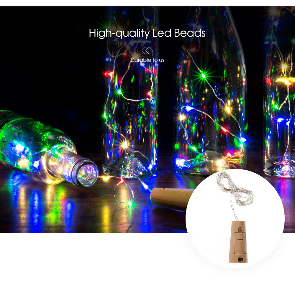20 LEDs Cork Shape Wine Bottle Copper Wire Light String Decoration Lamp