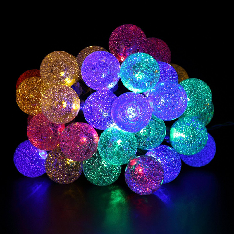 KWB LED Solar String Lights 7M 50 Balls LED Crystal Ball Waterproof Outdoor String Lights
