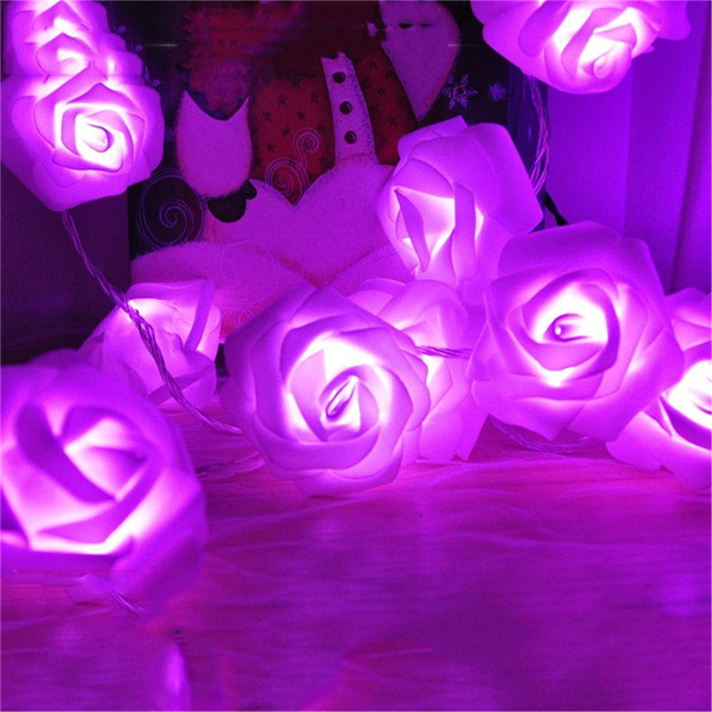 Supli 5M 20 Led Battery Operated String Flower Rose Fairy Light Christmas Decor