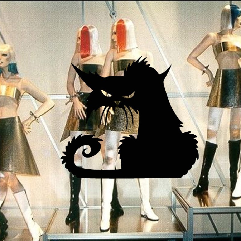 YEDUO 42 x 37cm Halloween Black Cat Window Wall Larger Sticker Decoration