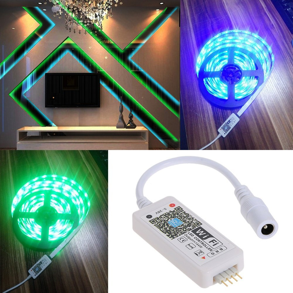 Supli Wifi Smart Controlled LED Strip Light with DC12V Power Supply Waterproof 5050 10m 600LEDs RGB