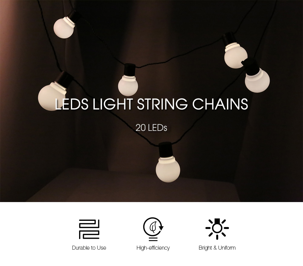 20 LEDs Globe Bulbs Light String 5M Decoration Lighting Chains for Christmas Hallowmas