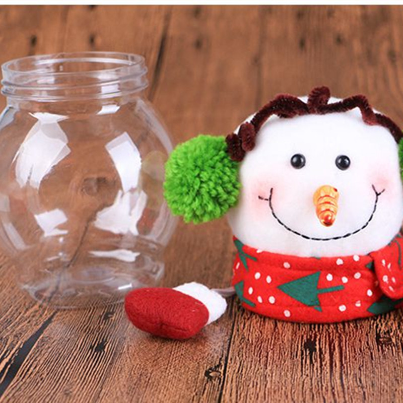 Christmas Snowman Plastic Candy Containers Decorative Candy Bottles Holiday Decorations