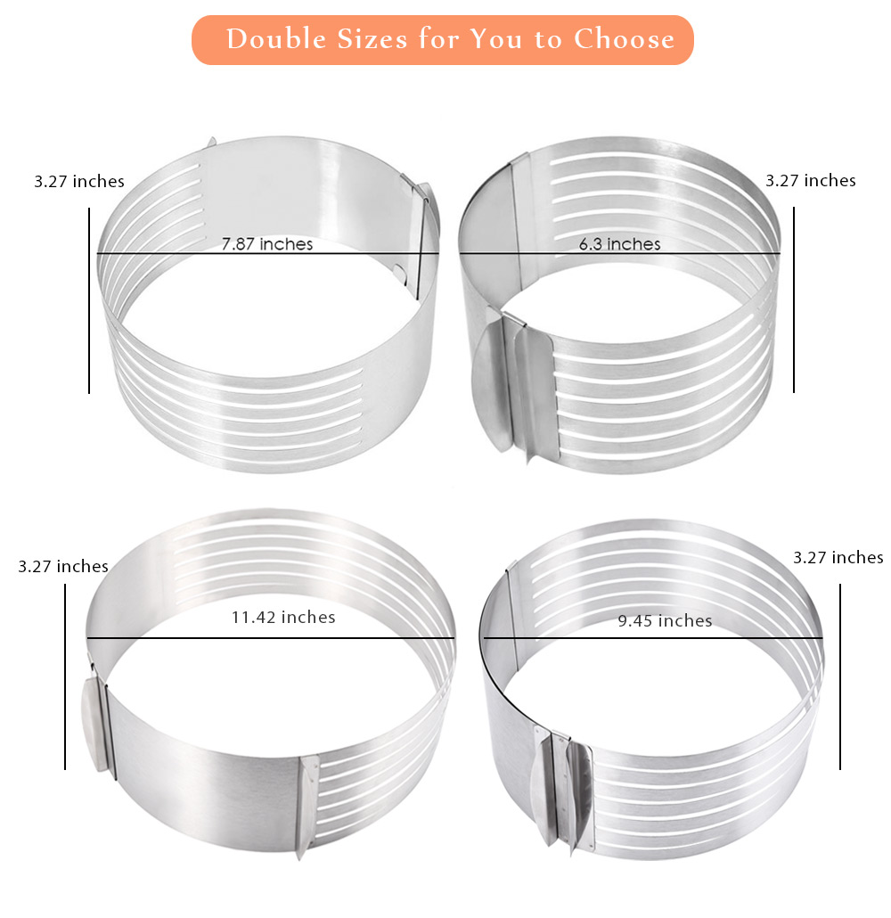 Retractable Stainless Steel Circle Mousse Cake Layer Cut Tool